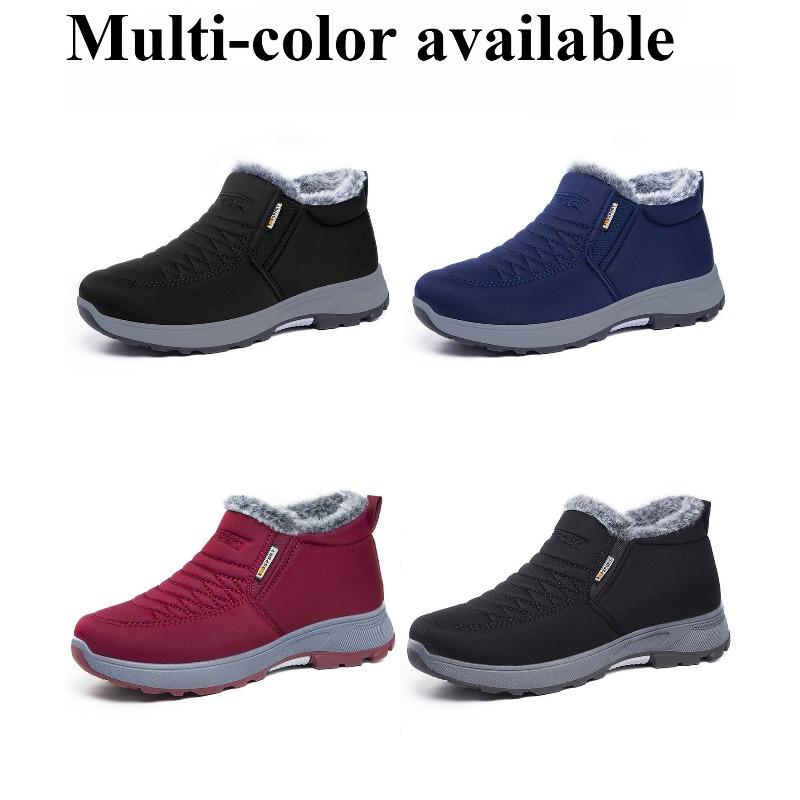 Herren- und Damen Übergröße Winter Warm Fellgefütterte Schneestiefel mit Fleecefutter, Stiefeletten, Rutschfeste Wanderstiefel, Baumwollstiefel