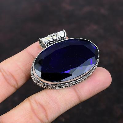 Ciondolo al quarzo tanzanite sfaccettato Gioielli con pietre preziose autentiche Ciondolo in argento sterling 925 Ciondolo vintage Gioielli di design fatti a mano Regalo per la mamma