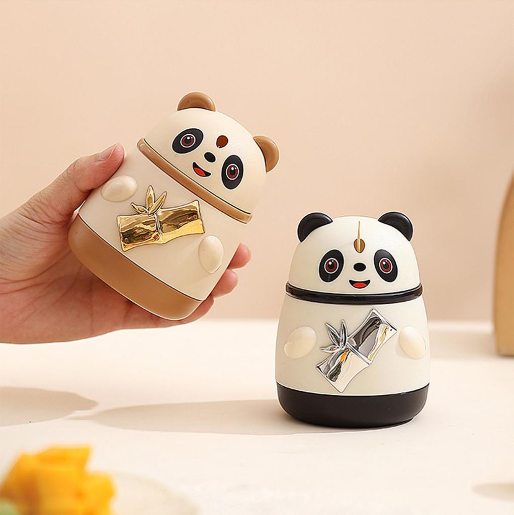 Push Type Toothpick Dispensers Lovely Panda Toothpick Holder Automatic Toothpick Organizers Box Homes Decorations