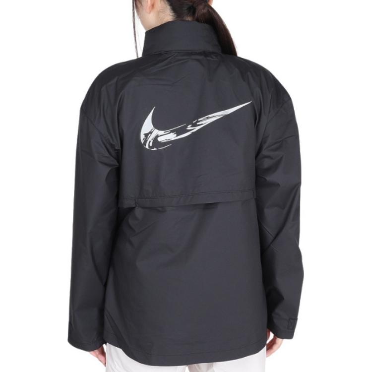 Nike Logo Zip Collar Long Sleeve Jacket Women jackets Black FZ4853-010