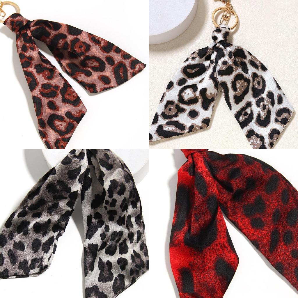 Leopard Print Fabric Keychain Bag Accessory Ornament