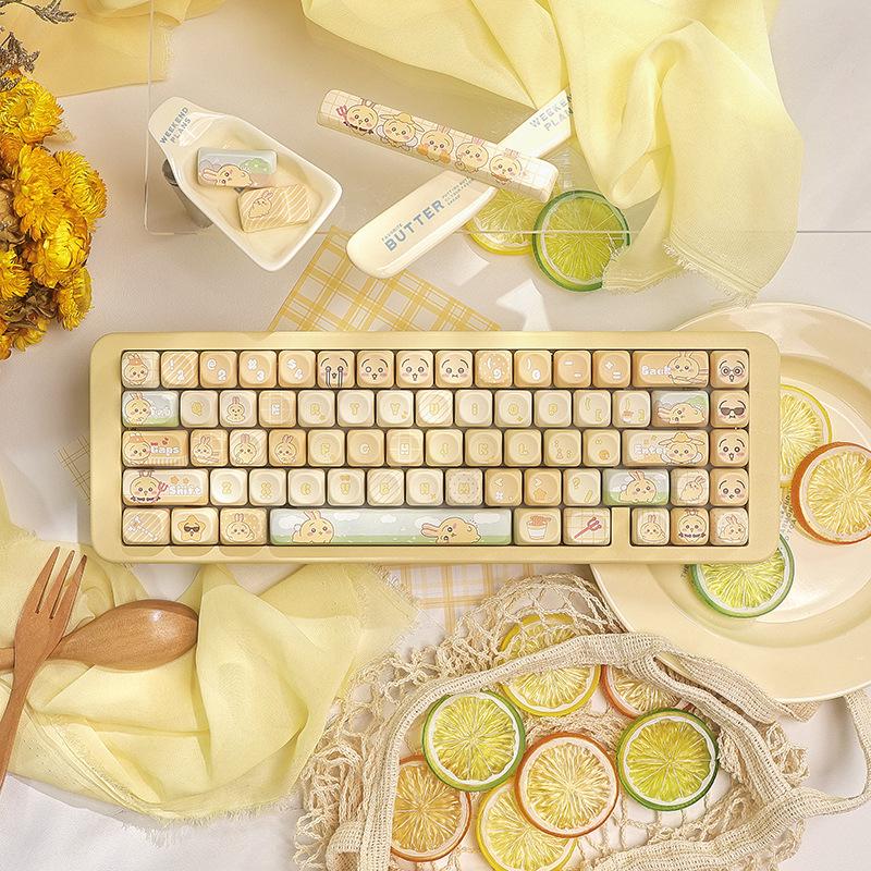 Chiiwaka Usagi-Themed Keycaps: Five-Sided Dye-Sublimation, MOA-Compatible for Mechanical Keyboards