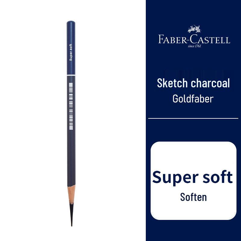 Faber-Castell Extra Soft, Medium, and Hard Charcoal Sketching Pencils for Art Students