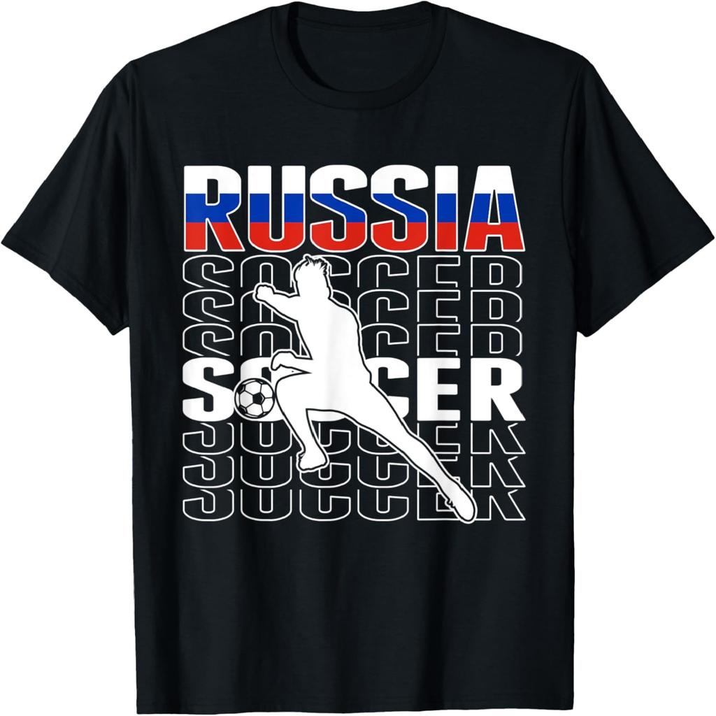 Russia Soccer Fans Jersey - Russian Flag Football Lovers T-Shirt(1)