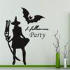 Halloween Witch Bat Room Decorative Wallpaper Removable Creative Wall Sticker