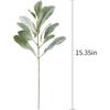 6pcs Artificial Lambs Ear Stems,14" Flocked Sage Leaves Plants for Wedding Party Home Decor (Flocked Green)