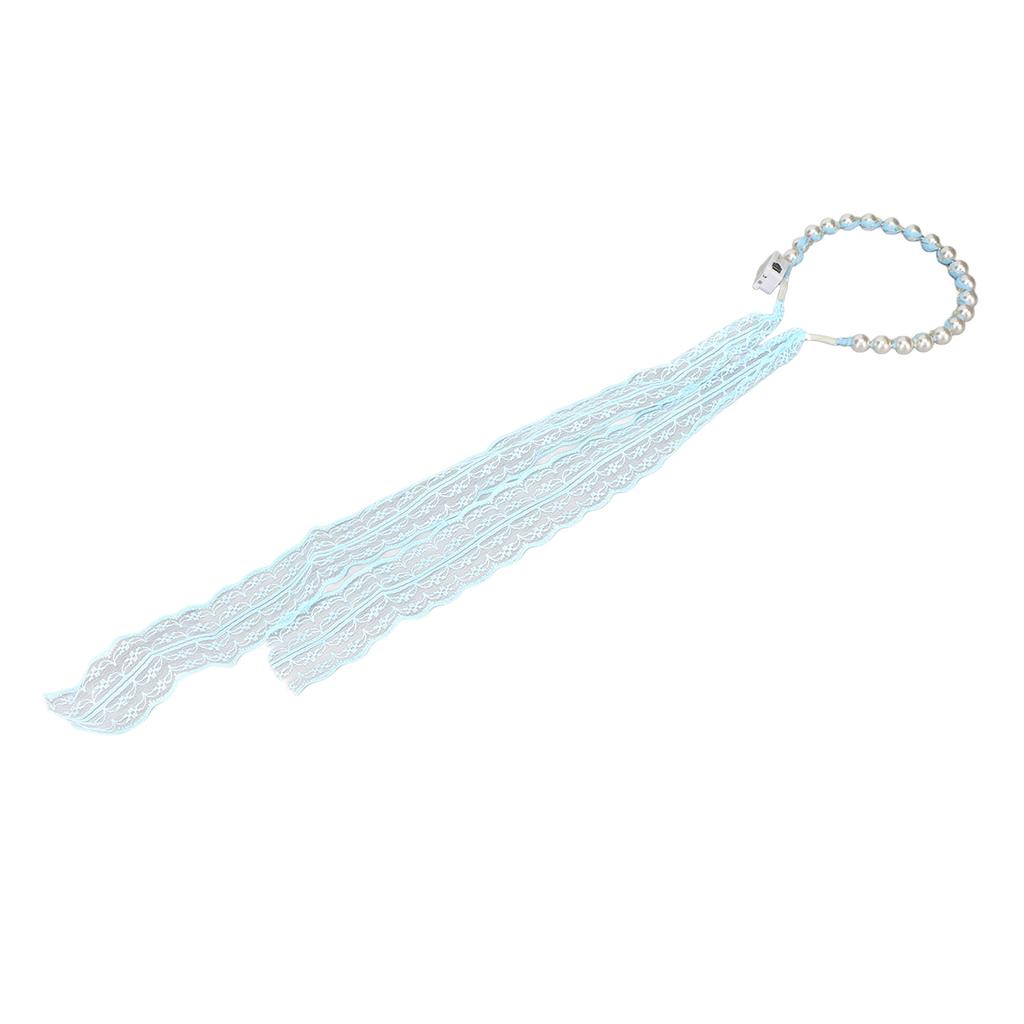 Lace Luminous Hair Band Fashion Sweet Artificial Pearls Light Up Wedding Headdress for Party