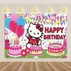 Adorable Hello Kitty Pink Graffiti Streets Printed Tapestry Bedroom Decoration  Celebration Background Design Holiday Party