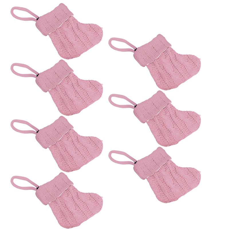 7er Weihnachtsstrumpf-Set für Baumhänge-Dekorationen Indoor-Feiertagsornament-Anhänger Mehrfachverwendbare festliche Dekoration für Zuhause