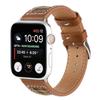 Leather Canvas Plaid Strap for Apple Watch Band Ultra 49mm 44mm 41mm 45mm40mm  Accessories Iwatch Series 9 8 6 7 SE Women's