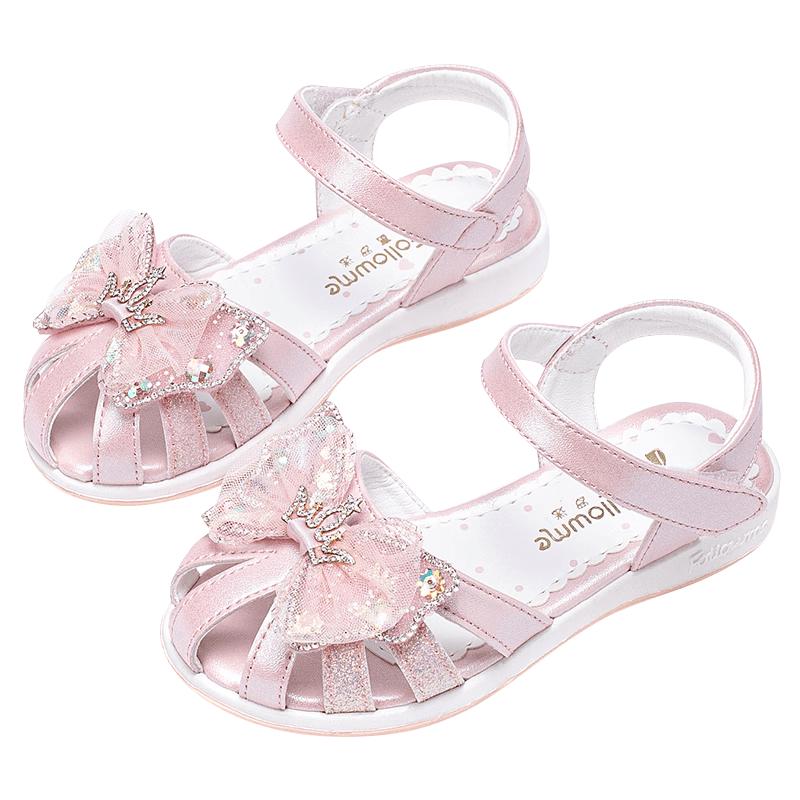 Fulomi Girls Princess Bow Sandals 35 перламутрово-розовый