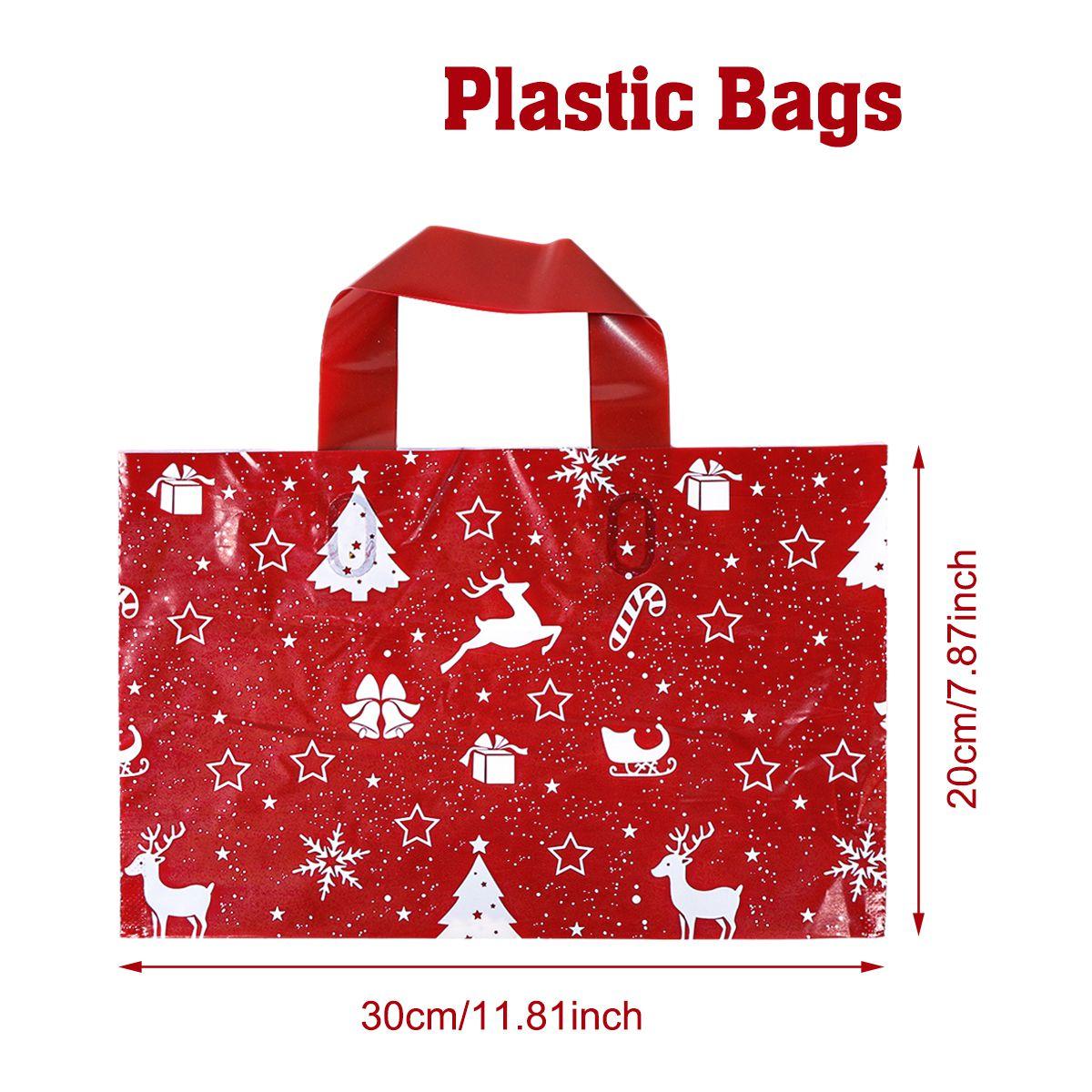 

Christmas Snowflake Plastic Bag Merry Christmas Decoration for Home 2025 Navidad Xmas Tree Elk Gift Packaging Bag New Year 2026 10pcs