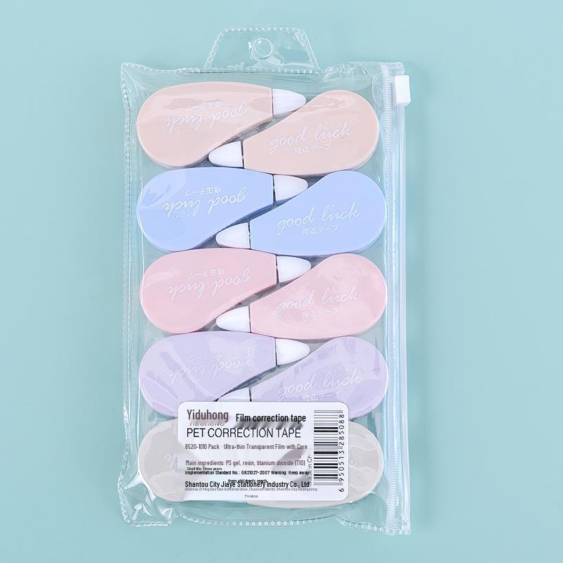 Morandi Color Mini Correction Tape Set – 10 Cute, Transparent Large Capacity White-Out Tapes
