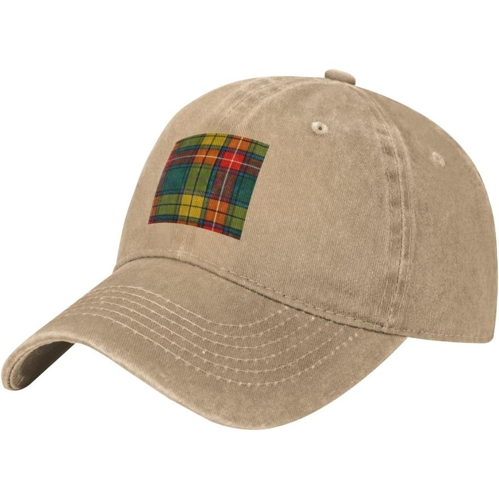 Tartan Plaid Baseball Cap Unisex Washed Cotton Dad Hat Low Profile Adjustable Outdoor Cap