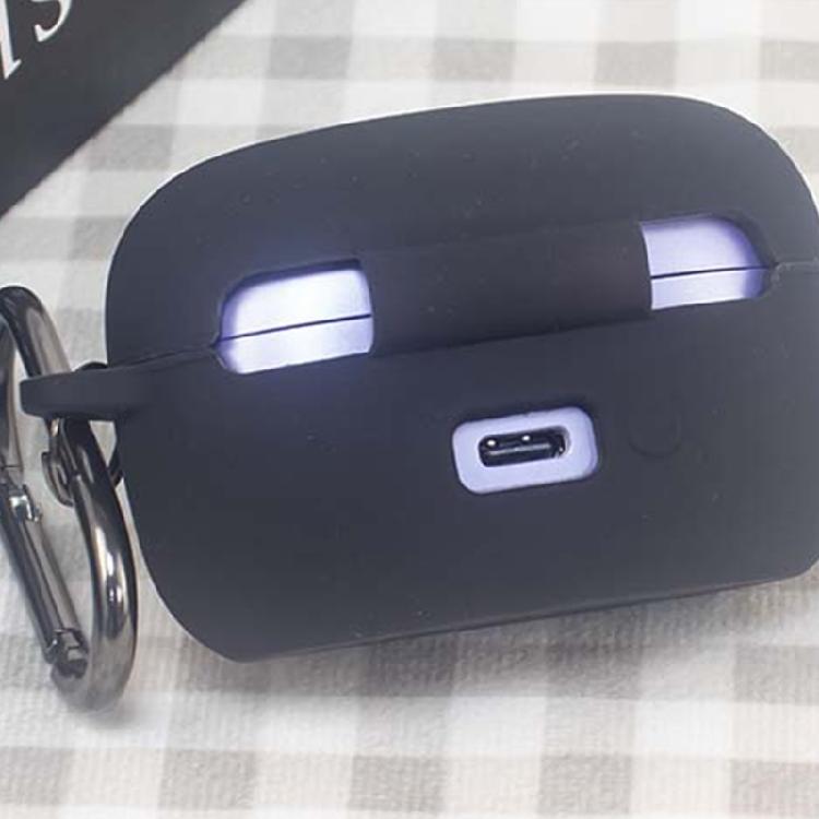 Silicone Charging Case Cover with Grip Texture, Carabiner Carry, and Easy Cable Access for Everyday Clip On Earbuds Travel and Storage Use