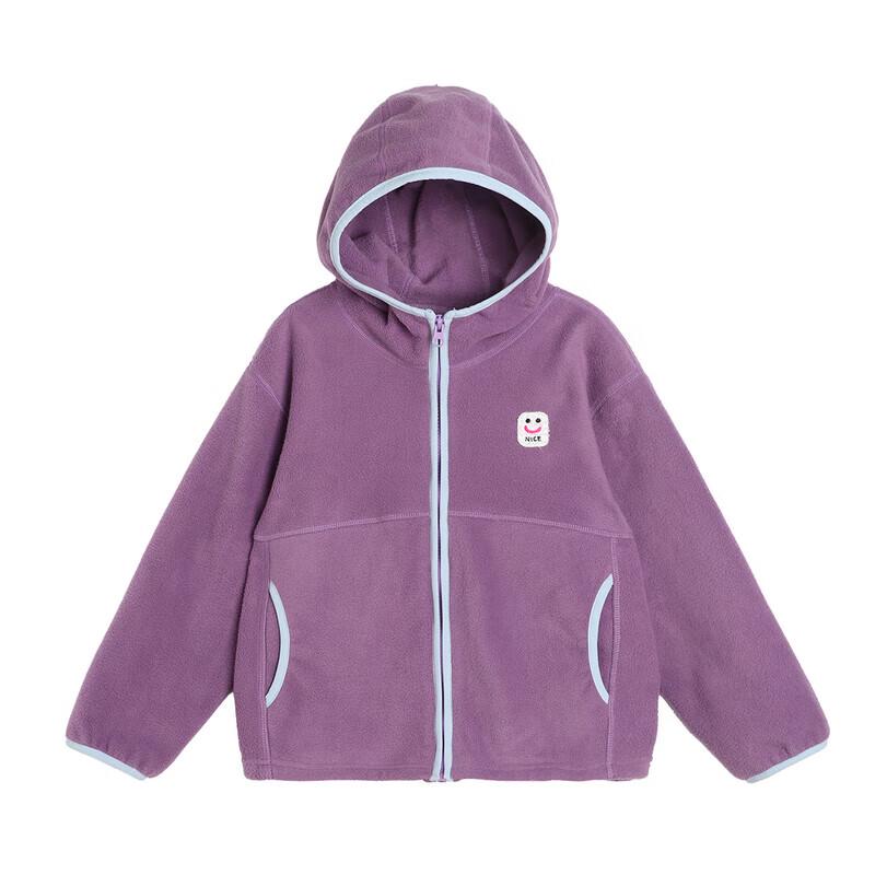 LUSON Girls' Double-Sided Fleece Hooded Jacket