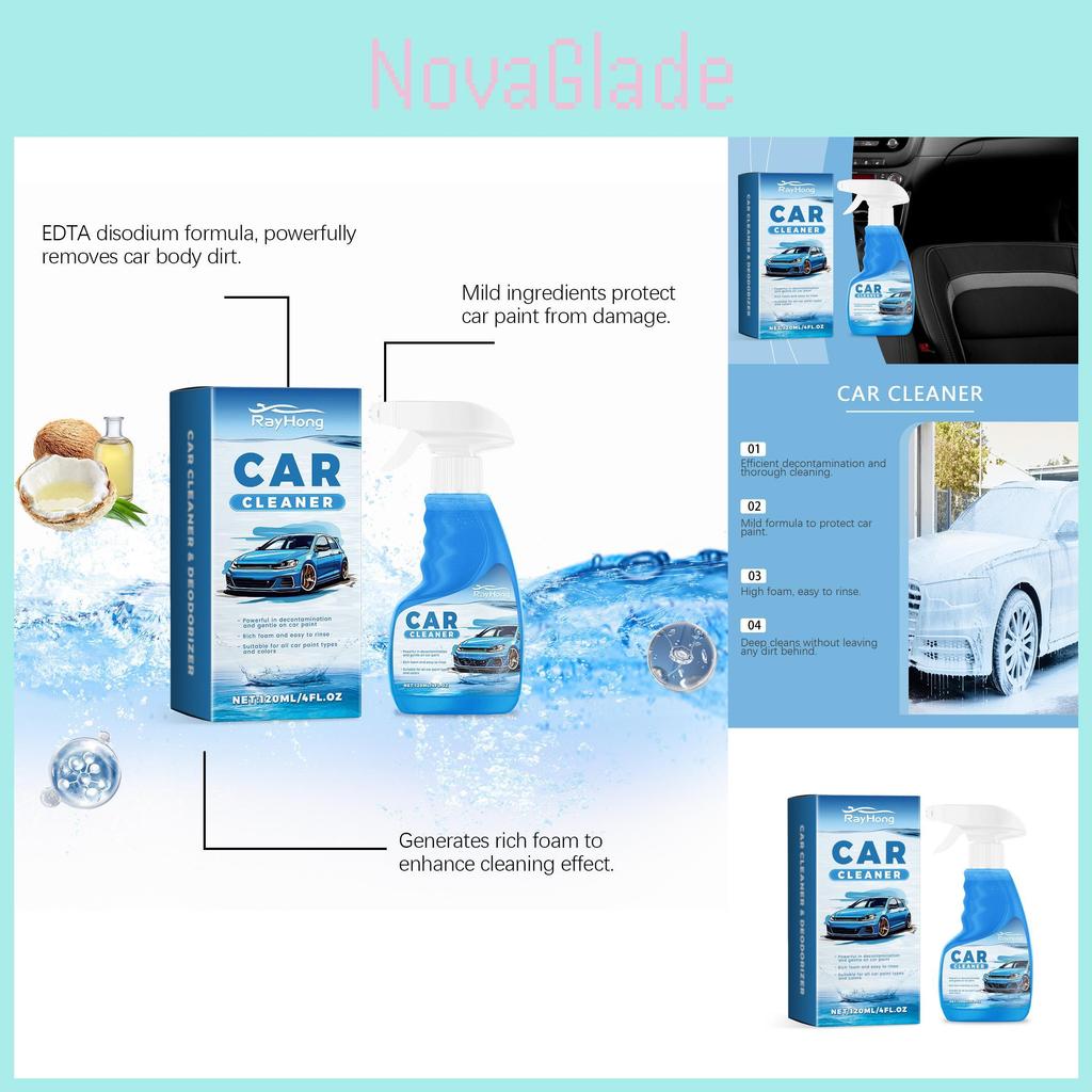 Rayhong Multi-purpose Foam Car Wash Liquid Interior Cleaner Stain Remover 120ml