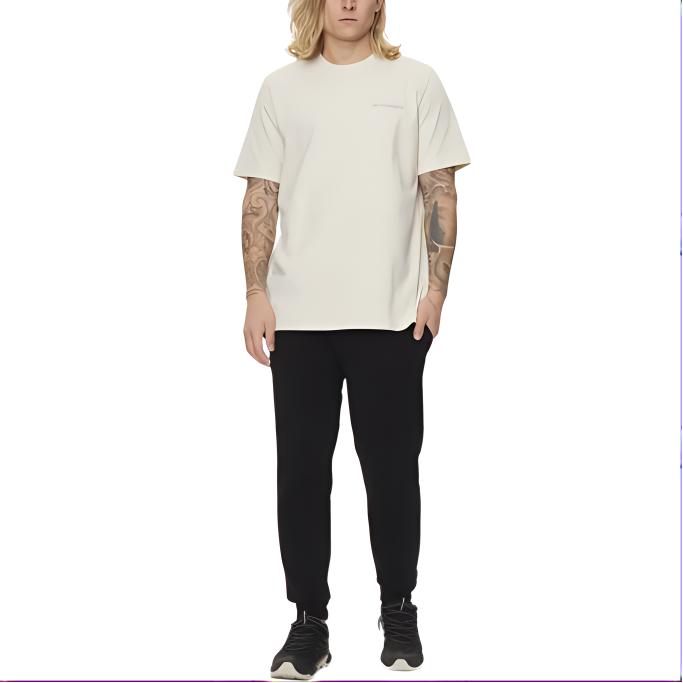 adidas T Shirts Men's Beige Crew Neck Moderate Straight Fit IS0287