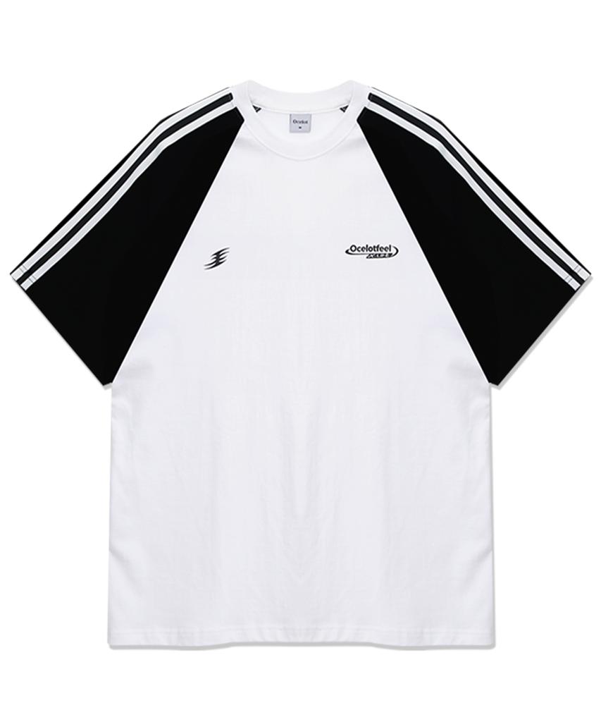 Osillos C13 Contrast Double-Stripe Raglan Short Sleeve Tee