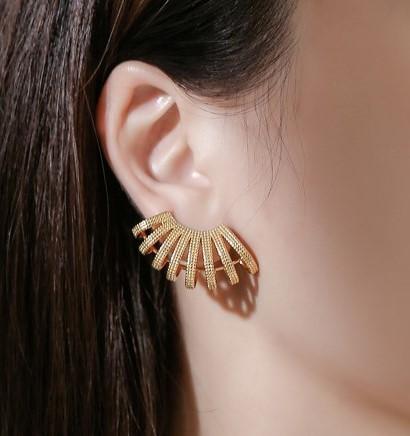 Tide Cool Cold Wind Earrings Fashion Manifold Cold Wind Stacked Chain Square Buckle Necklace