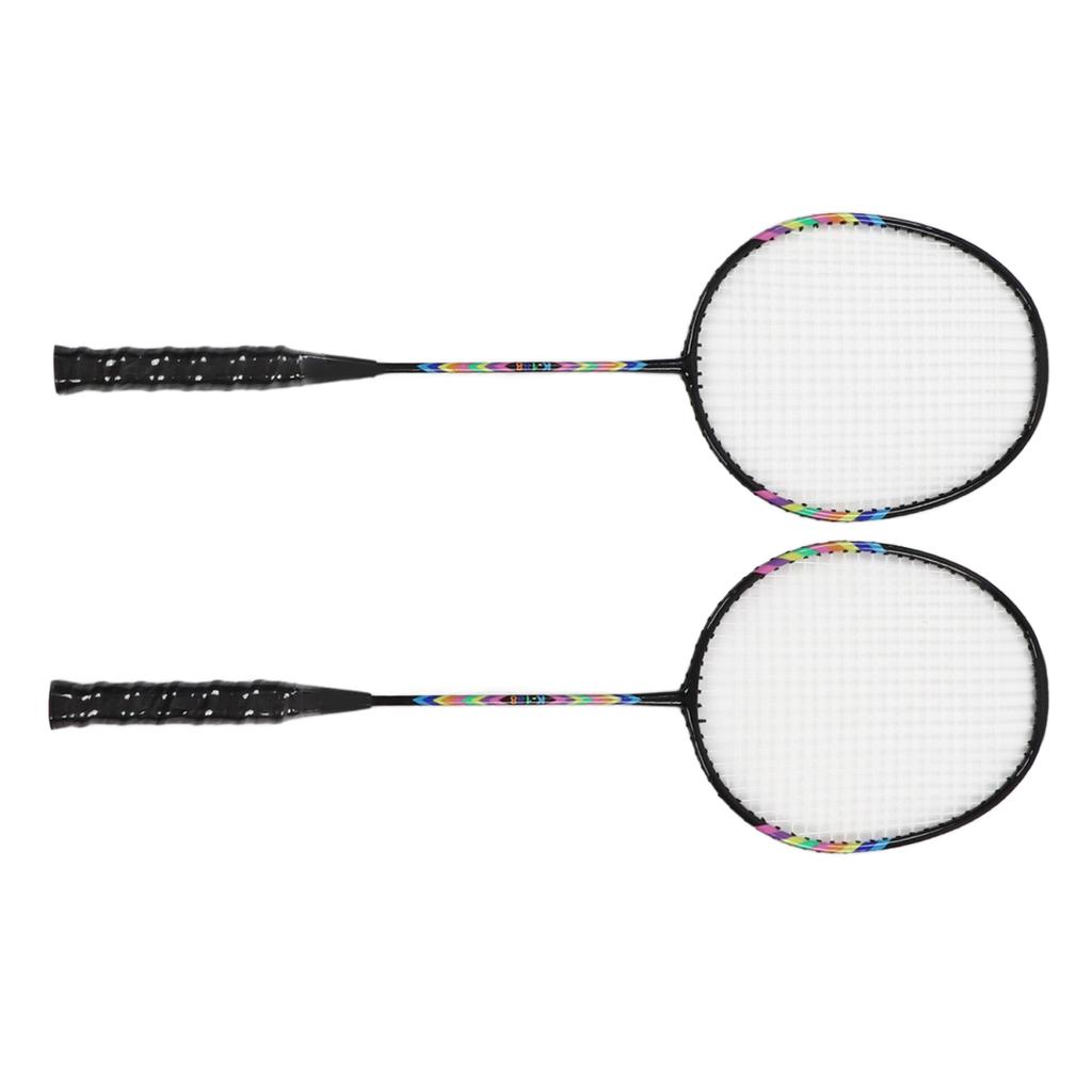 2Pcs Badminton Racquets Set Lightweight Sturdy Double Badminton Rackets with Storage Bag for 2 Player