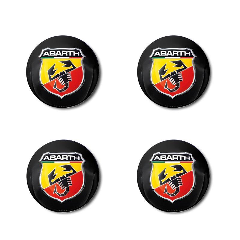 4pcs Car Wheel Center Hub Center Cap Rim Hub Dustproof Cover Emblem Sticker For Abbas Abarth Fiat Punto124/125/500 Stilo Ducato