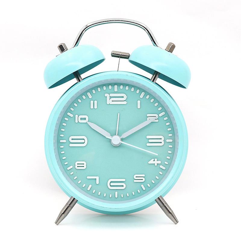 Classic 4-inch Metal Ringing Alarm, Silent Fashion Gift Pendulum Clock, Study Lazy Clock