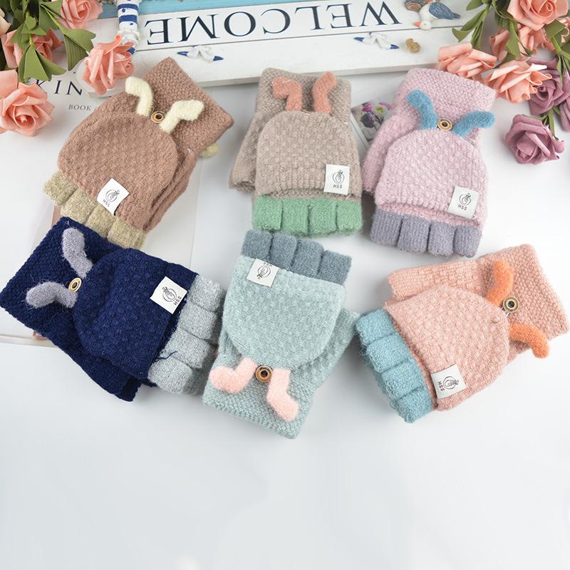 

Новые женские перчатки без пальцев с откидным верхом, трехмерные, теплые для ушей, зимние, для велоспорта на открытом воздухе one size fits all