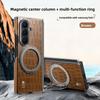 360 Rotating Magneric Kickstand Crocodile Patterned Leather Phone Case for Samsung Z Fold 7 6 5 4 Shockproof For Magsafe Cover