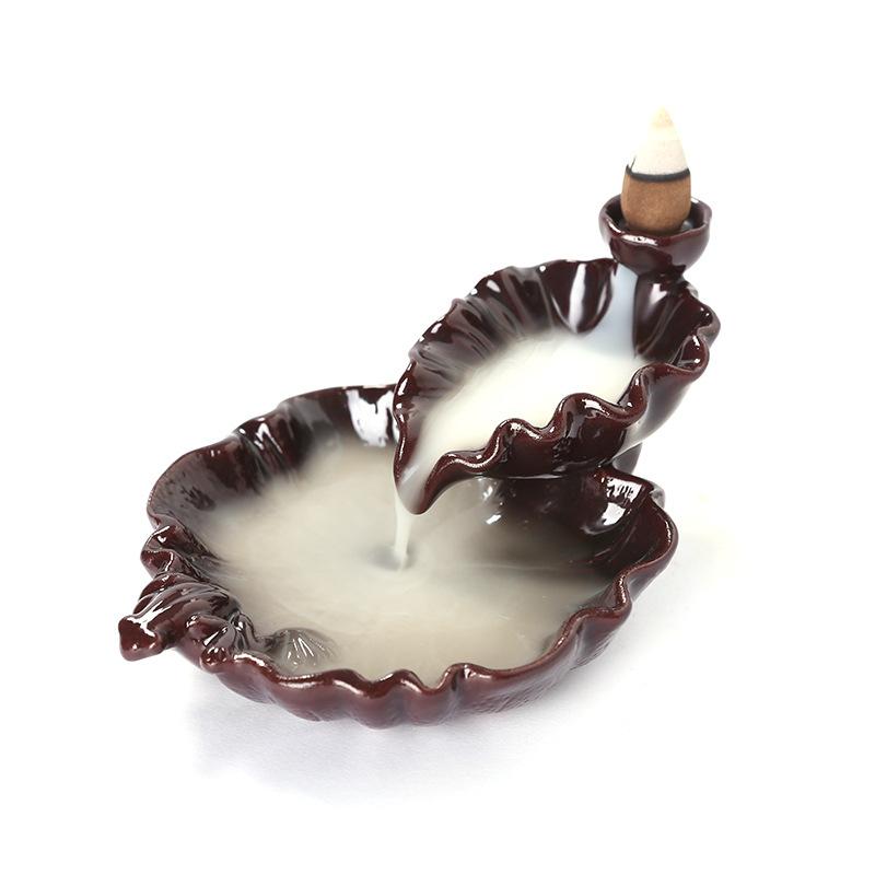 

1 шт., керамические изделия ручной работы Лотос Водопад обратный поток курильница благовония держатель для благовоний курильница украшение для дома декор чай питомец (Нет благовоний)