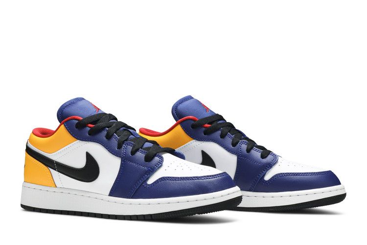 Kids' Sneakers Nike Jordan 1 Low Royal Yellow (GS) White/Track Red-Deep Royal Blue