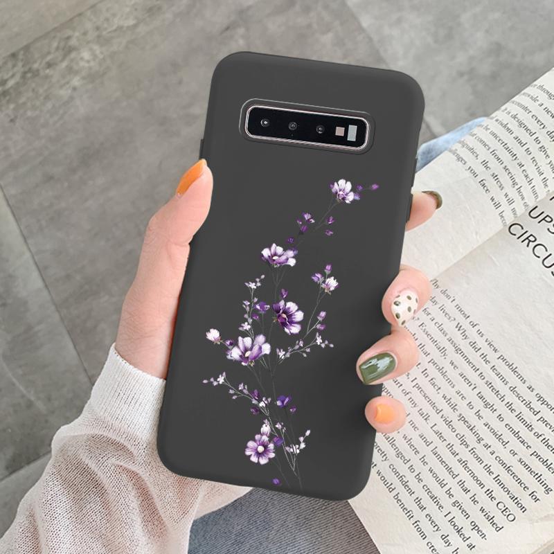 Coque Pour Samsung Galaxy S10 Plus S 10 S10E Housse Fleur Feuille Cœur Silicone Souple Fundas Pour Samsung S10 S10e Coque Mode Coquille