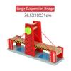 Wooden Train Track Toys Set Lifting Large Suspension Bridge Accessories Track Train Rail Transit Wooden Railway Kids Toys PD82