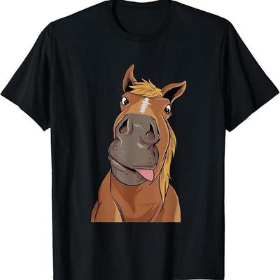 Ulkiger Pferdekopf Pferde Reiter Reitsport T-Shirt