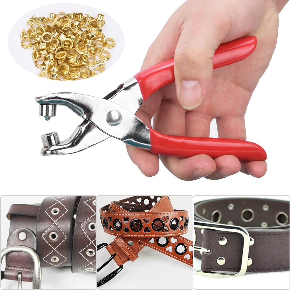 6 Inches Punching Pliers Chrome Plating Leather Hole Punch Eyelet Belt Hole Puncher