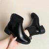 Xiaoxiangfeng Thin Boots Women, Autumn and Winter New Short Boots Soft Leather Soft-soled Elastic Socks Boots Velvet Martin Boots