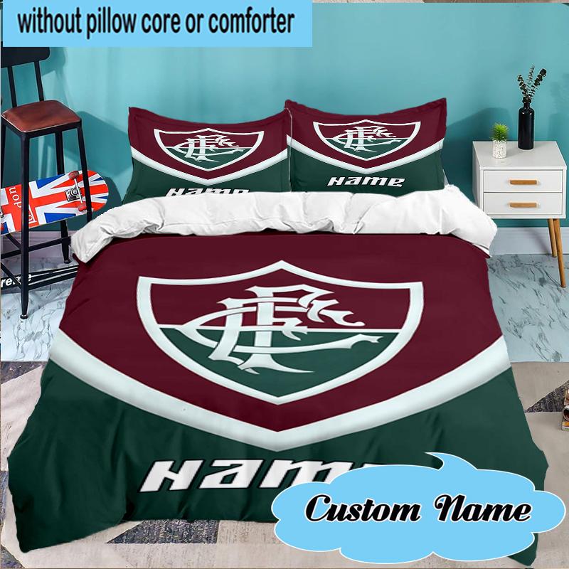 Custom Name Flamengo Team Crest Bedding Set 3pcs, Bedding Set Including 1pc Duvet Cover And 2pcs Pillowcases for Bedroom, Dormitory Gift