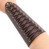 1 Pair Leather Arm Guards Unisex Gauntlet Wrist Guards Laceup Leather Archery Armguards