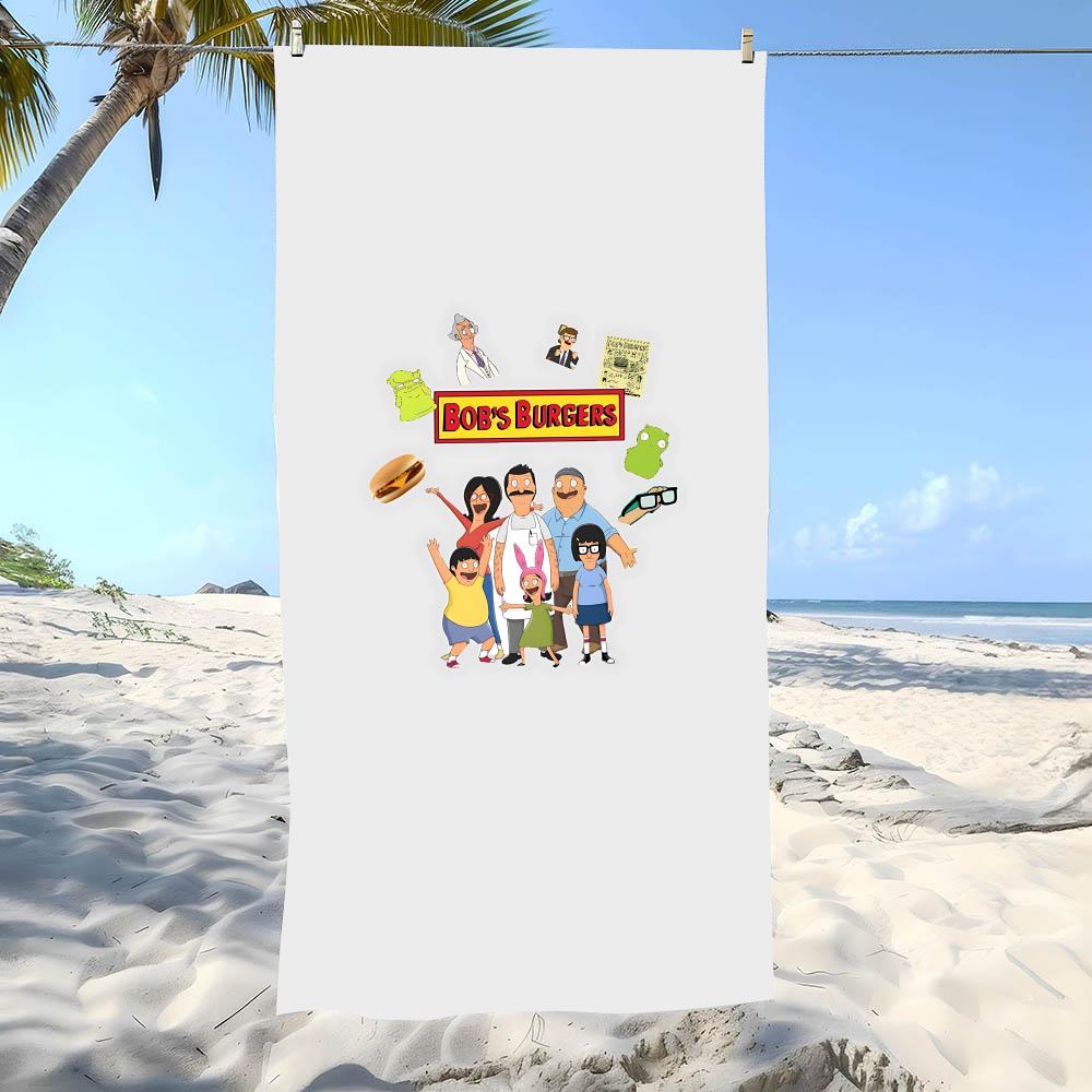 Beach Towel Oversized Casual B-Bob'S Burgerss Towel Super Absorbent Soft Swim Beachtowels For Men, Women
