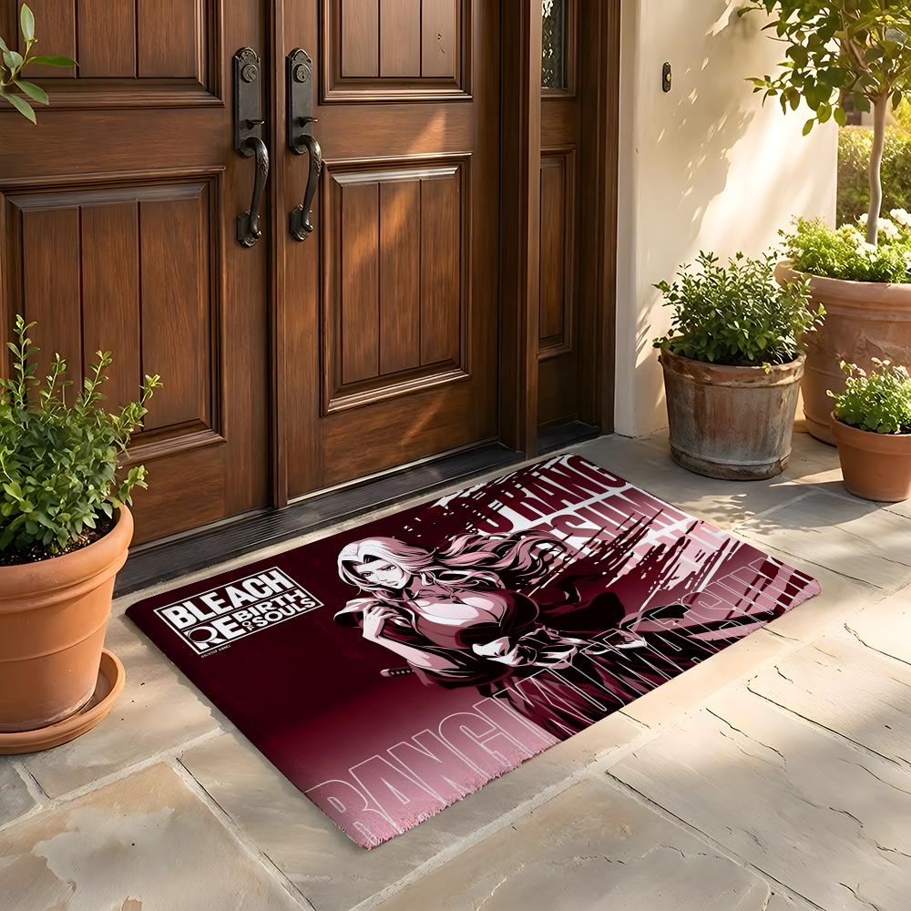 Fußmatte Weicher Flanellteppich Rutschfeste Saugfähige Matte für Badezimmer Schlafzimmer Heimdekoration Anime B Bleach