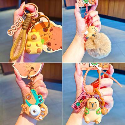 Porte-clés Capybara Mignon Mignon Pendentif de Sac Créatif Porte-clés de Voiture