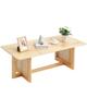 VEVOR Table Basse en Rotin, Table Basse Rectangulaire Tissée en Bois de Rotin avec Plateau en Bois d'Hévéa
