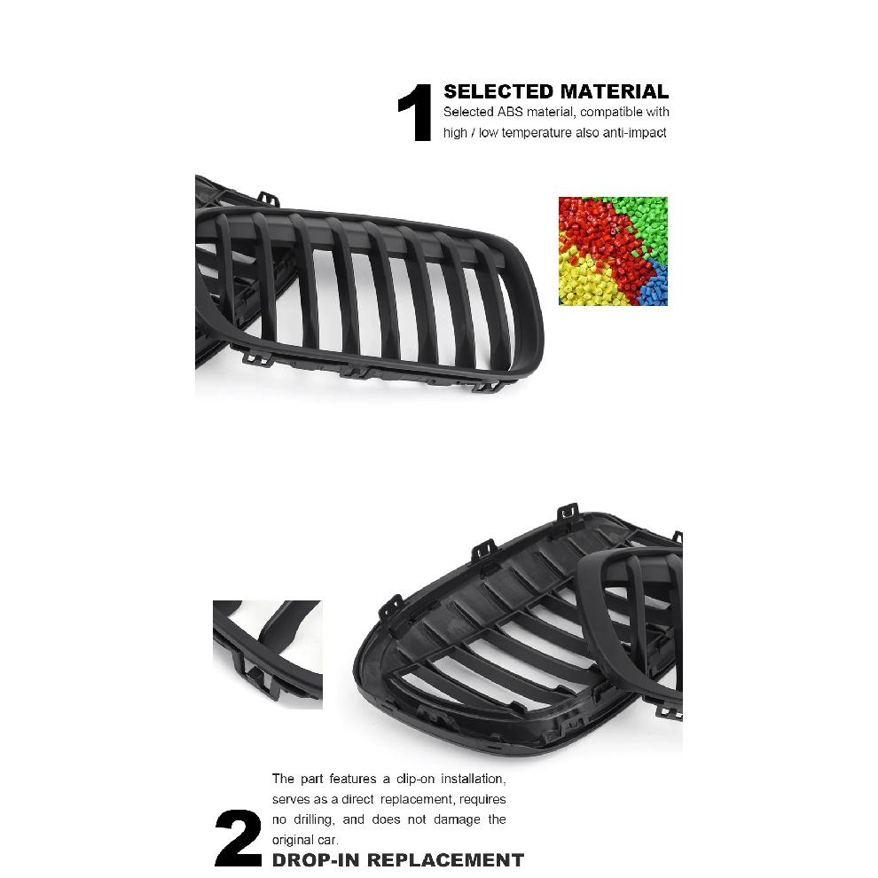 Car Tuning Front Gloss Black Kidney Diamond Grille for BMW X1 F48 2020 2021 2022 SUV sDrive18i sDrive20i xDrive20i