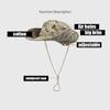 Men's Camouflage Fisherman Hat Women's Big Brim Trend Jungle UV Protection Outdoor Fishing Hunting Travel Hiking New Bucket Hat