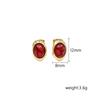 Retro Turquoise Stainless Steel Stud Earrings - Elegant & Unique Design for Women