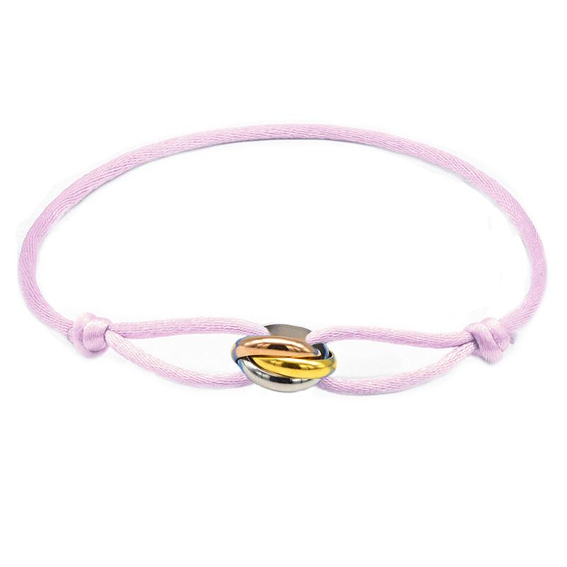 Bracelet 3 Stainless Steel Metal Buckle Bracelet Adjustable Rope Classic Bracelet for Men Friendship Jewelry Gift for Women