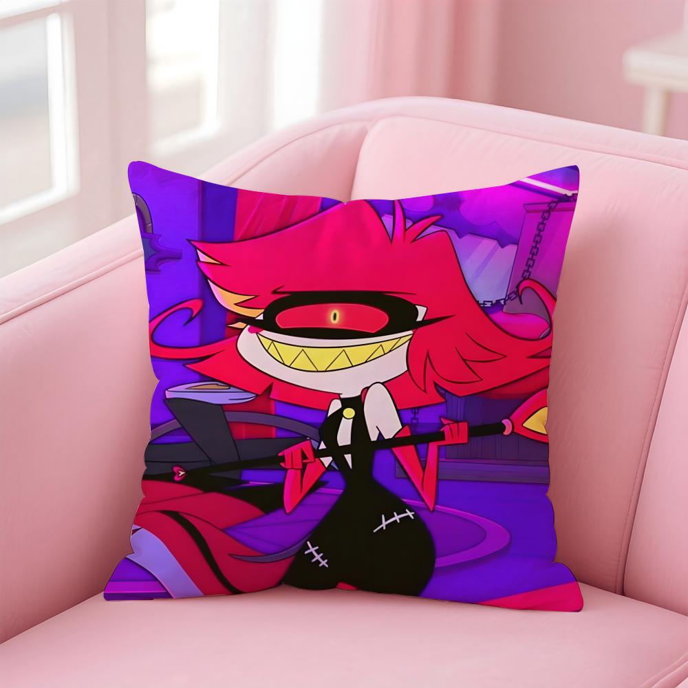 

H-Hazbin H-Hotel Anime Cushion Cover Home & Car Multi-Scene Pillow Cover - Reversible, Soft & Durable for Daily Use 30cmx30cm