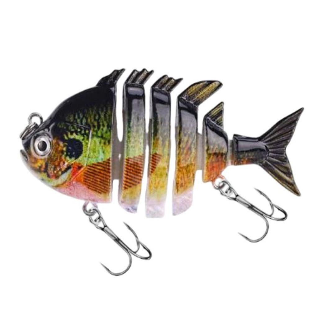 5 Stück Mehrgelenk-Köder Hardbait Sinking Lure mit 3D-Design Breiter Stoff für Haltbarkeit Haken für Barsch Forelle