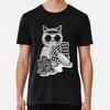 Cat Poker Player Sketch Style. White T-Shirt S-5XL Best T-Shirt