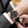 Men'S Watch Platform Watch Men'S Three-Eyed Roman Belt Business Quartz Watch